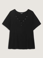 Supersoft Metal Studs Neckline T-Shirt