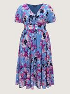 Island-Ready Floral Print V-Neckline Maxi Dress