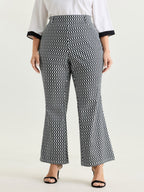 Stretchy Geometric Print Pull-On Pants