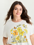 Cotton Sunkissed Floral Print T-Shirt