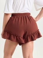 Asymmetrical Ruffled Hem Shorts