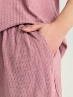 Supersoft Ribbed Plain Two-Piece Lounge Set