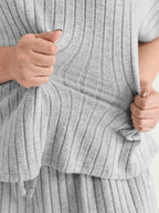 Stretchy-Fit Ribbed Texture Lounge Set