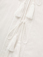 Pure Cotton Tassels Sheer Kimono