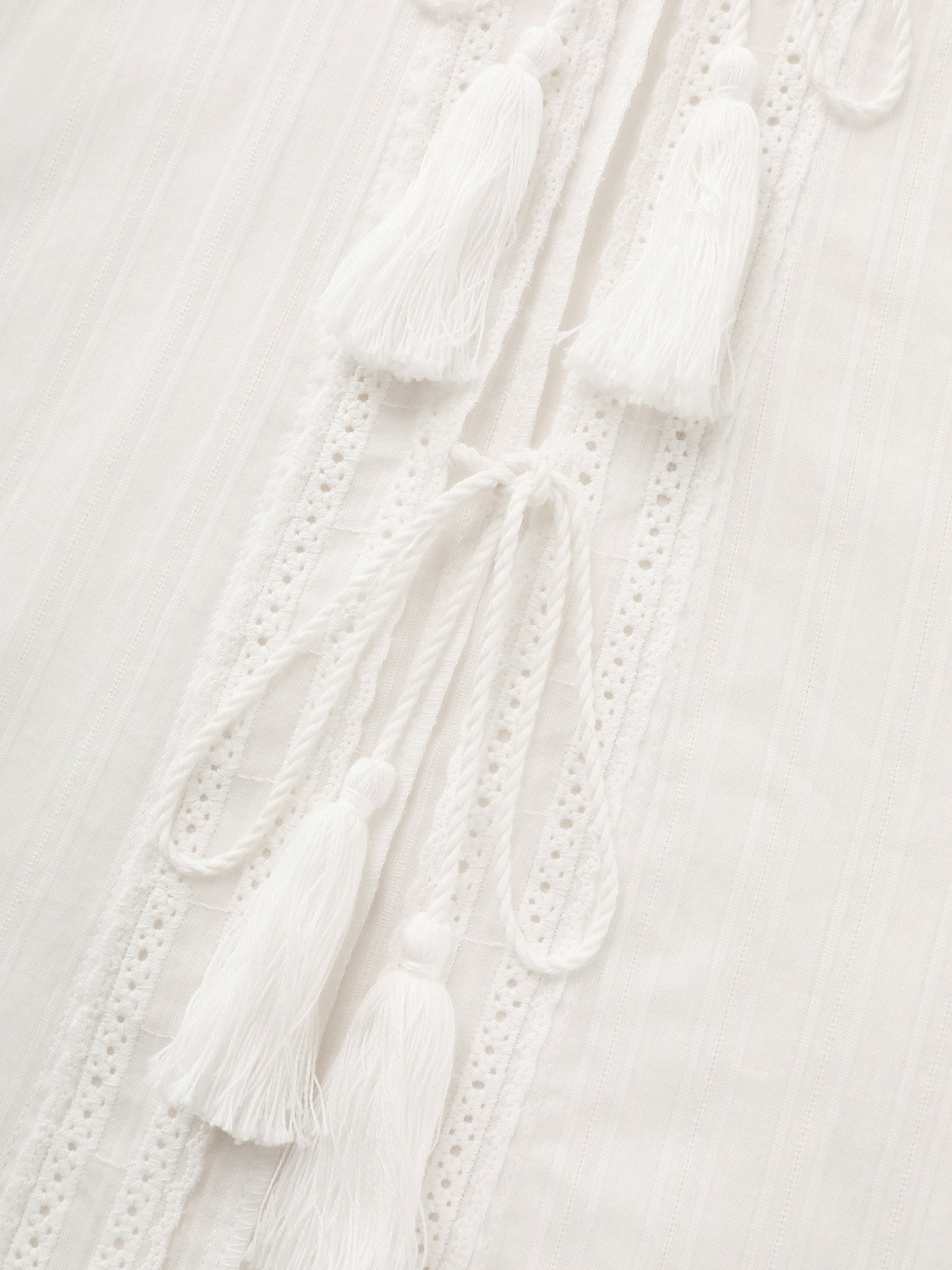 Pure Cotton Tassels Sheer Kimono