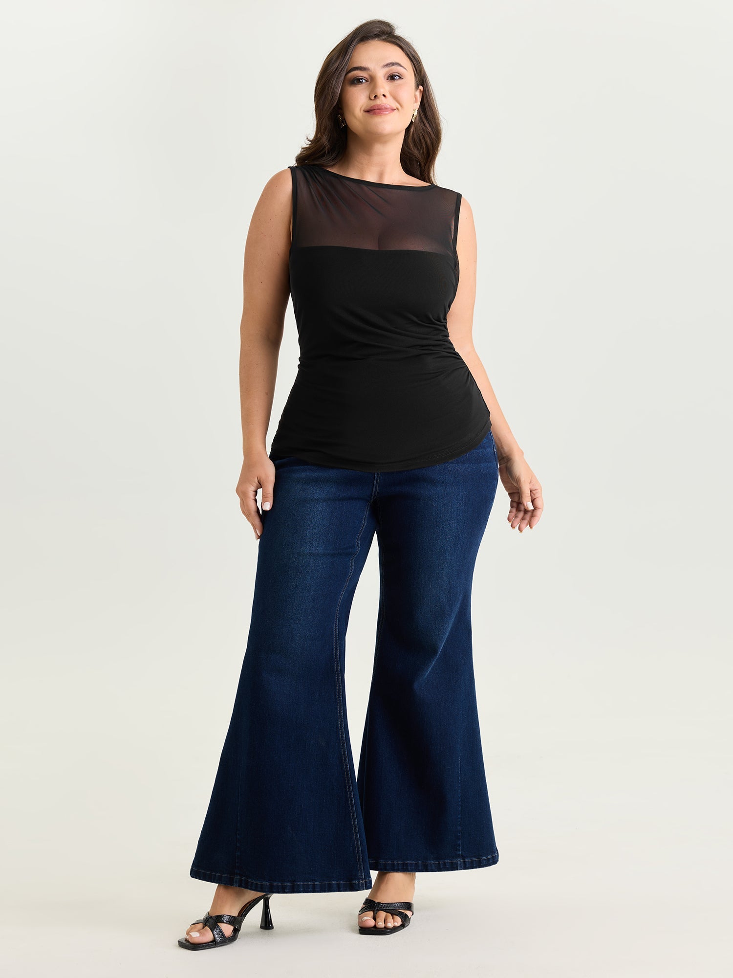 Supersoft Sheer Neckline Tank Top