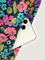 Playful Floral Print Shirred Midi Dress