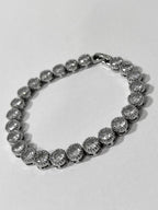 Silver Large Diamantè Circle Tennis Bracelet