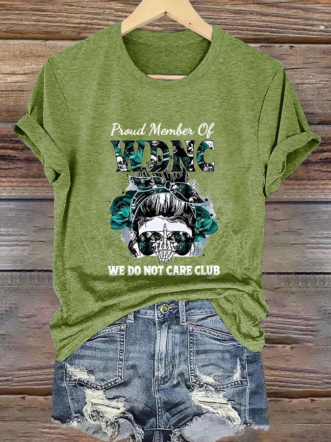 🔥Buy 3 Get 15% Off🔥Women's Round-Neck Retro Funny Proud Member Of WDNC Menopause Perimenopause Print T-Shirt