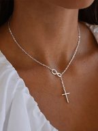 Cross Light Luxury Alloy Pendant Necklace
