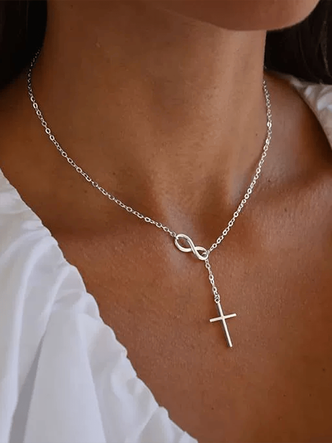 Cross Light Luxury Alloy Pendant Necklace