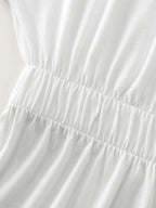 Cotton Stretchy Pleated Sides Knit Top