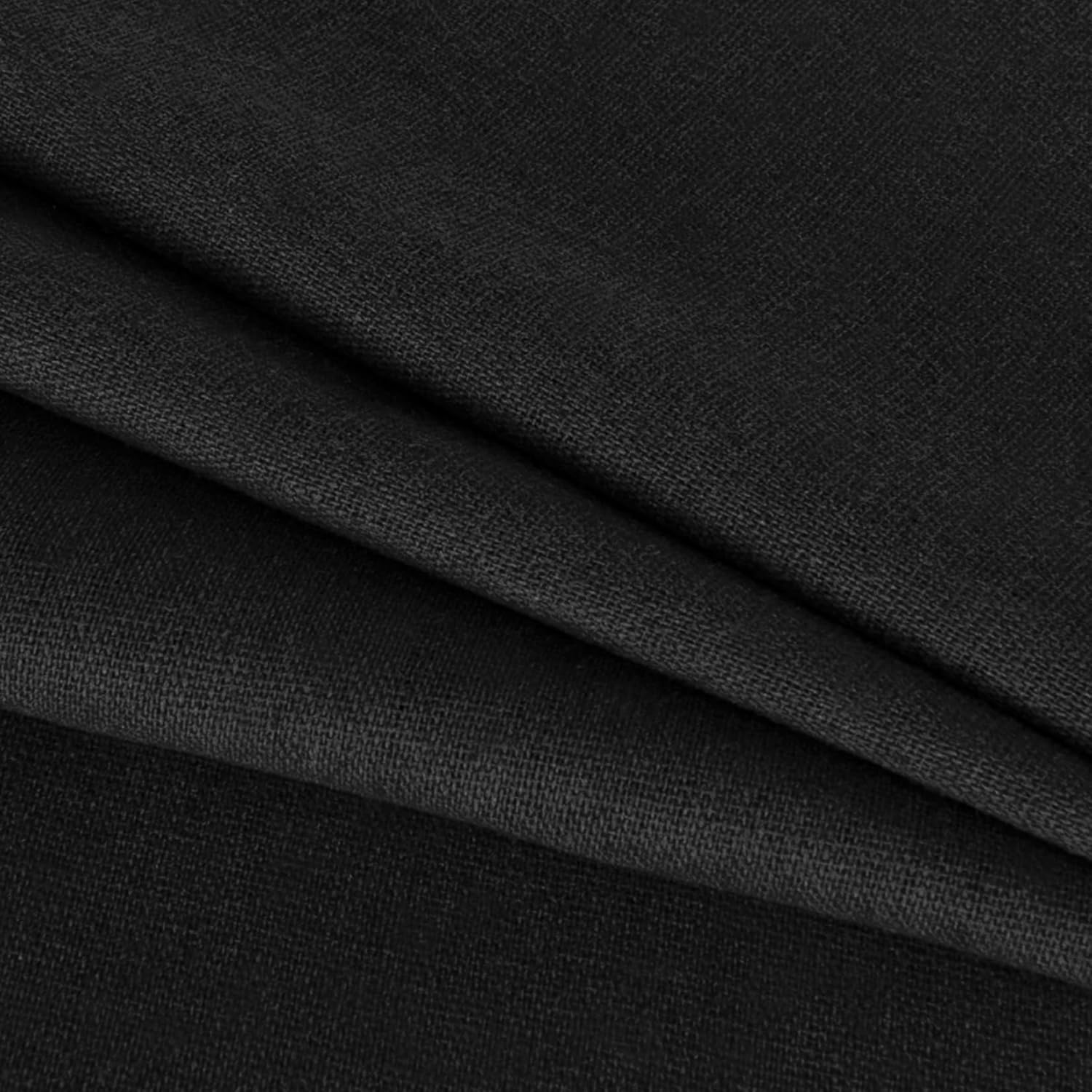 20 PCS Linen Embroidery Fabric, Pre-Cut Solid Color 5 Different Sizes 5.9 to 19.6inch Embroidery Cloth Fabric Squares, Needlework Sewing Quilting Cloth for DIY Garment Crafts Project, Black