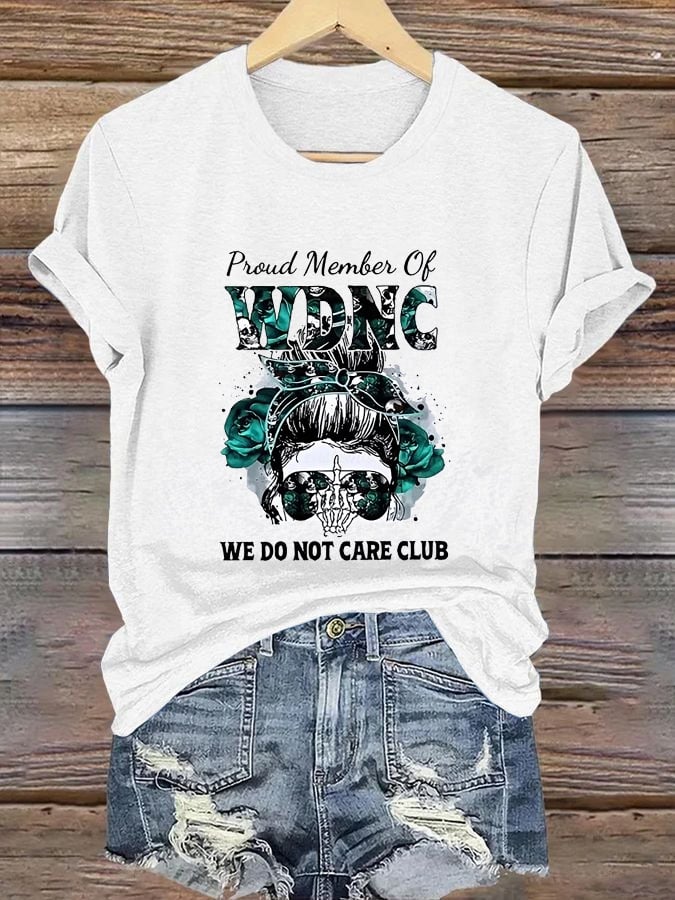 🔥Buy 3 Get 15% Off🔥Women's Round-Neck Retro Funny Proud Member Of WDNC Menopause Perimenopause Print T-Shirt