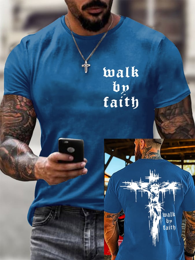 Men's Walk By Faith  Short-sleeved T-shirt
