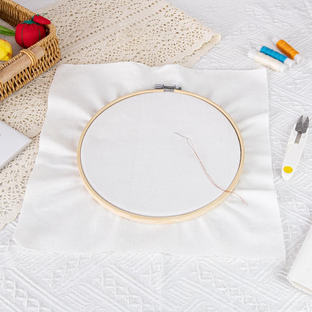 20 PCS Linen Embroidery Fabric, Pre-Cut Solid Color 5 Different Sizes 5.9 to 19.6inch Embroidery Cloth Fabric Squares, Needlework Sewing Quilting Cloth for DIY Garment Crafts Project, Black