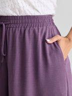 Drawstring Waist Ruffled Hem Pants