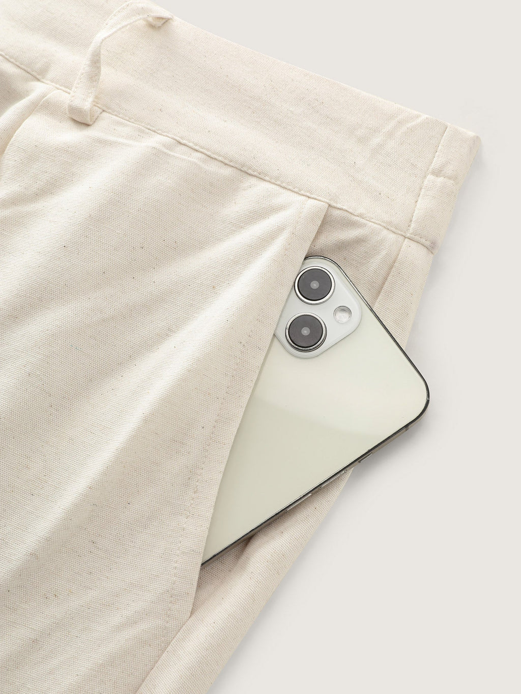 Cotton Linen Blend Wide-Leg Pants