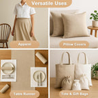 0.5 Yard Natural 55% Linen 45% Rayon Fabric by The Yard, 5.6 oz