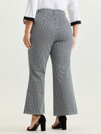 Stretchy Geometric Print Pull-On Pants