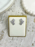 Diamante Half Flower Stud Earrings (2 Colours)