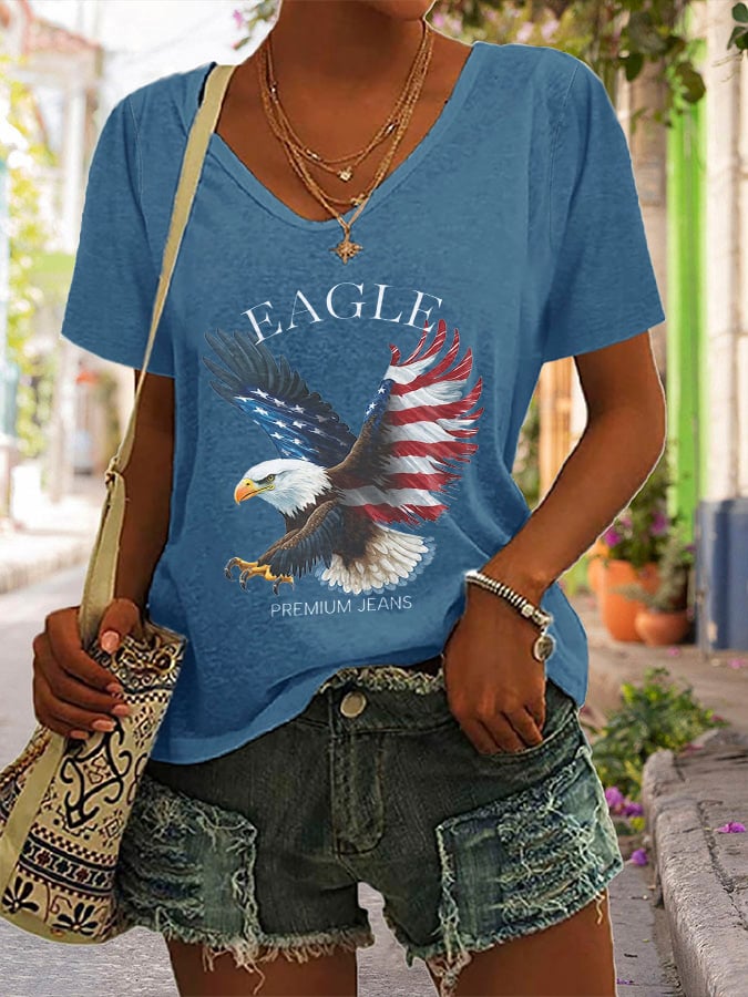🔥Buy 3 Get 15% Off🔥V-Neck Retro Premium Jeans Print T-Shirt