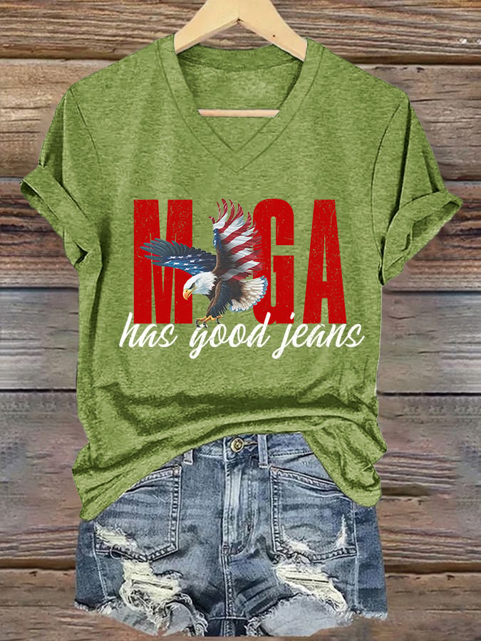 🔥Buy 3 Get 15% Off🔥V-Neck Retro Has Good Jeans Print T-Shirt