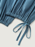Ruched Front Crisscross Back Tie Jumpsuit