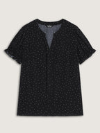 Micro Dots Charm Pleated Blouse