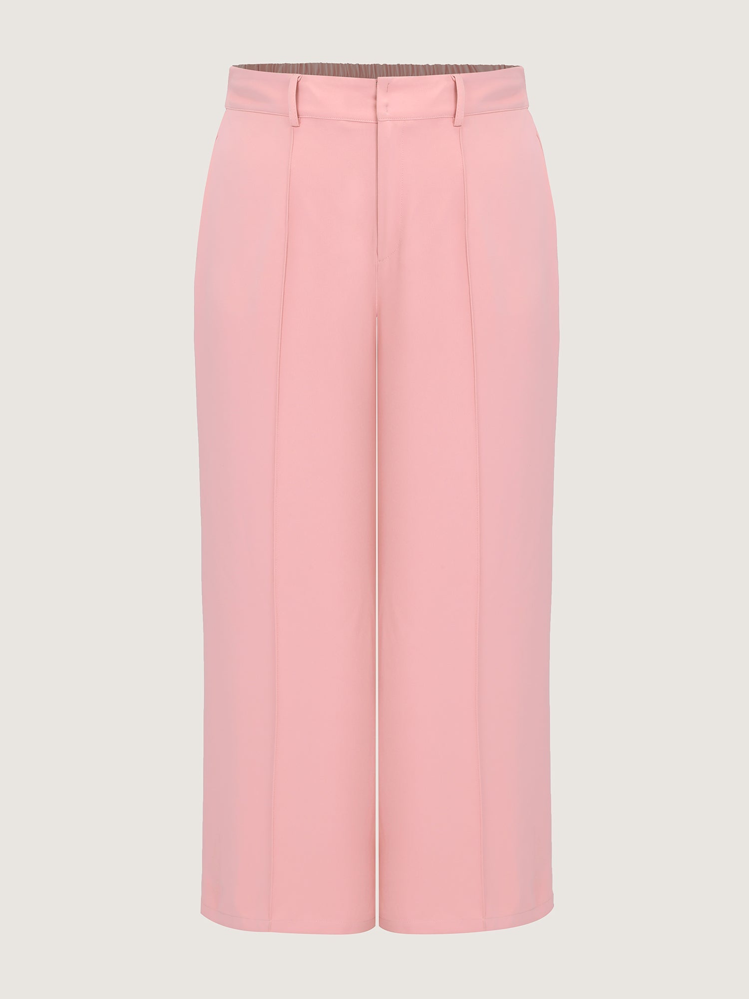 Seamed Curve-Friendly Plain Pants