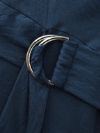 Draped Cowl Neckline Plain Midi Dress