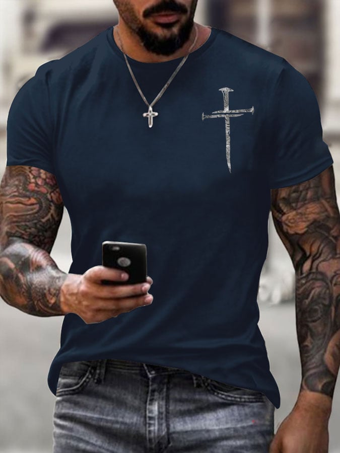 Men's IT‘S NEVER LUCK IT'S ALWAYS GOD Print T-Shirt