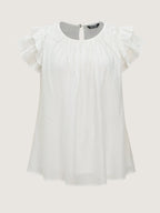 Supersoft Lotus Leaf Sleeve Flowy Blouse