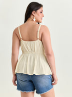 Breathable Contrast Waistline Tank Top