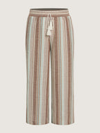 Striped Drawstring Tassels Wide Leg Pants