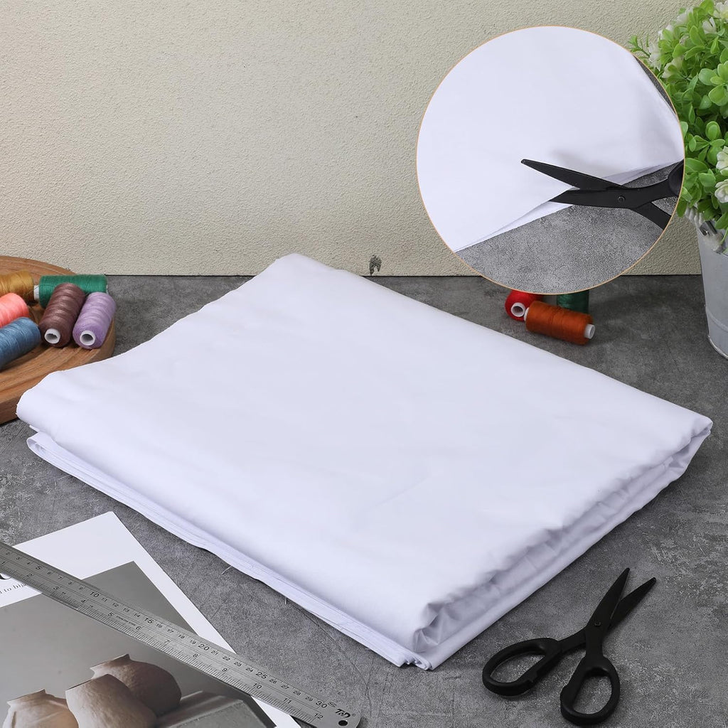 10 Yards x 63 Inches Cotton Muslin Fabric Textile, Bleached Muslin Linen Fabric Material, Boho Wide Roll Backing Material Quilting Sewing for Sewing Materials Apparel Cloth