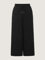 Lace Side Panels Drawstring Pants