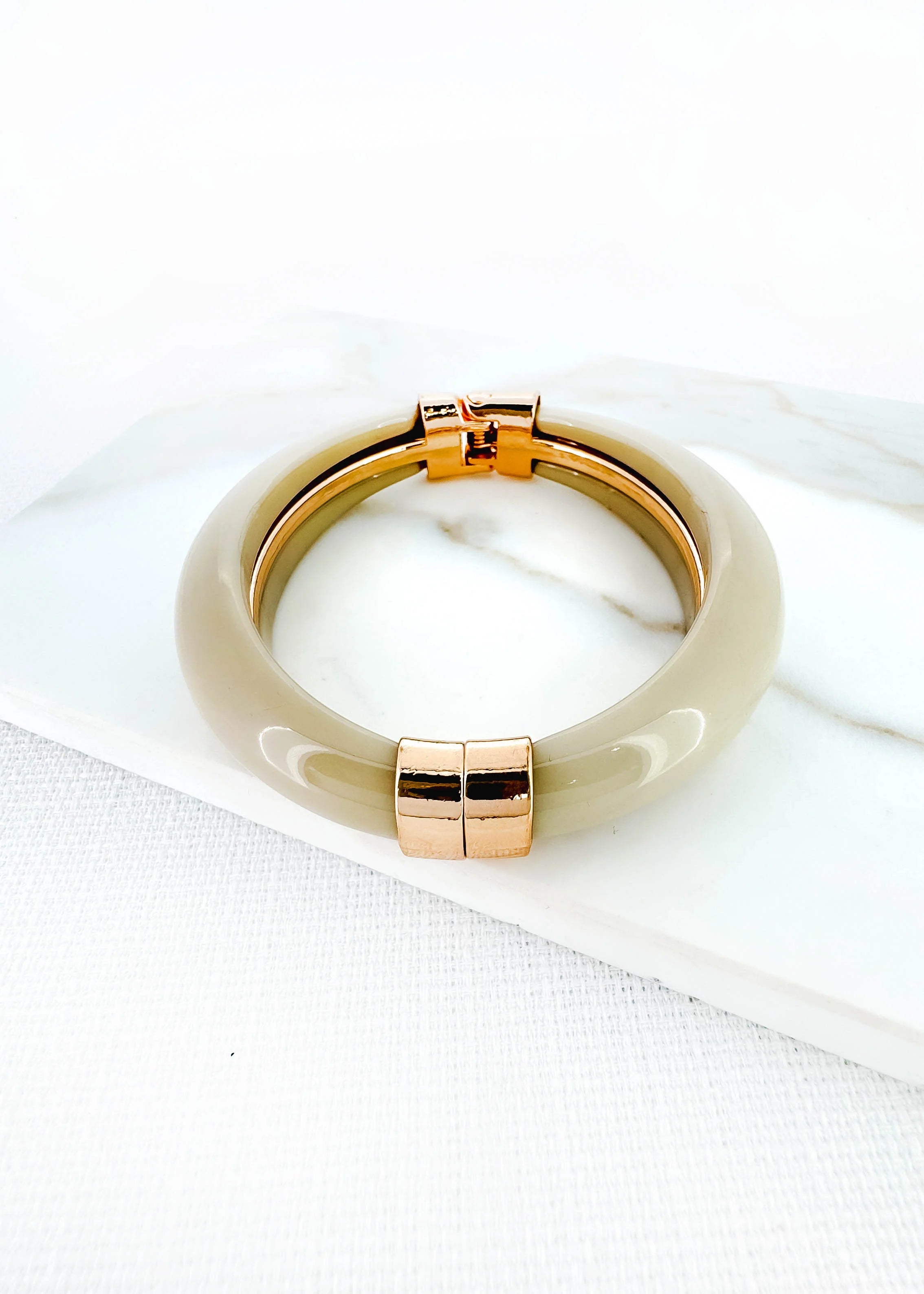 Gold Resin Hinged Bangle (2 Colours)