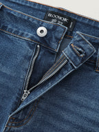 Stretchy Skinny-Fit Lace Trim Stitch Denim Shorts