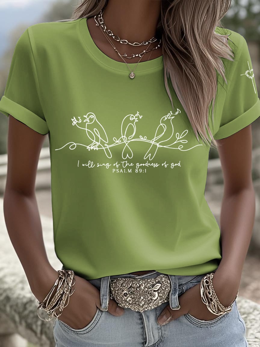 Women's  I Will Sing Of The Goodness Of God  Print Shirt