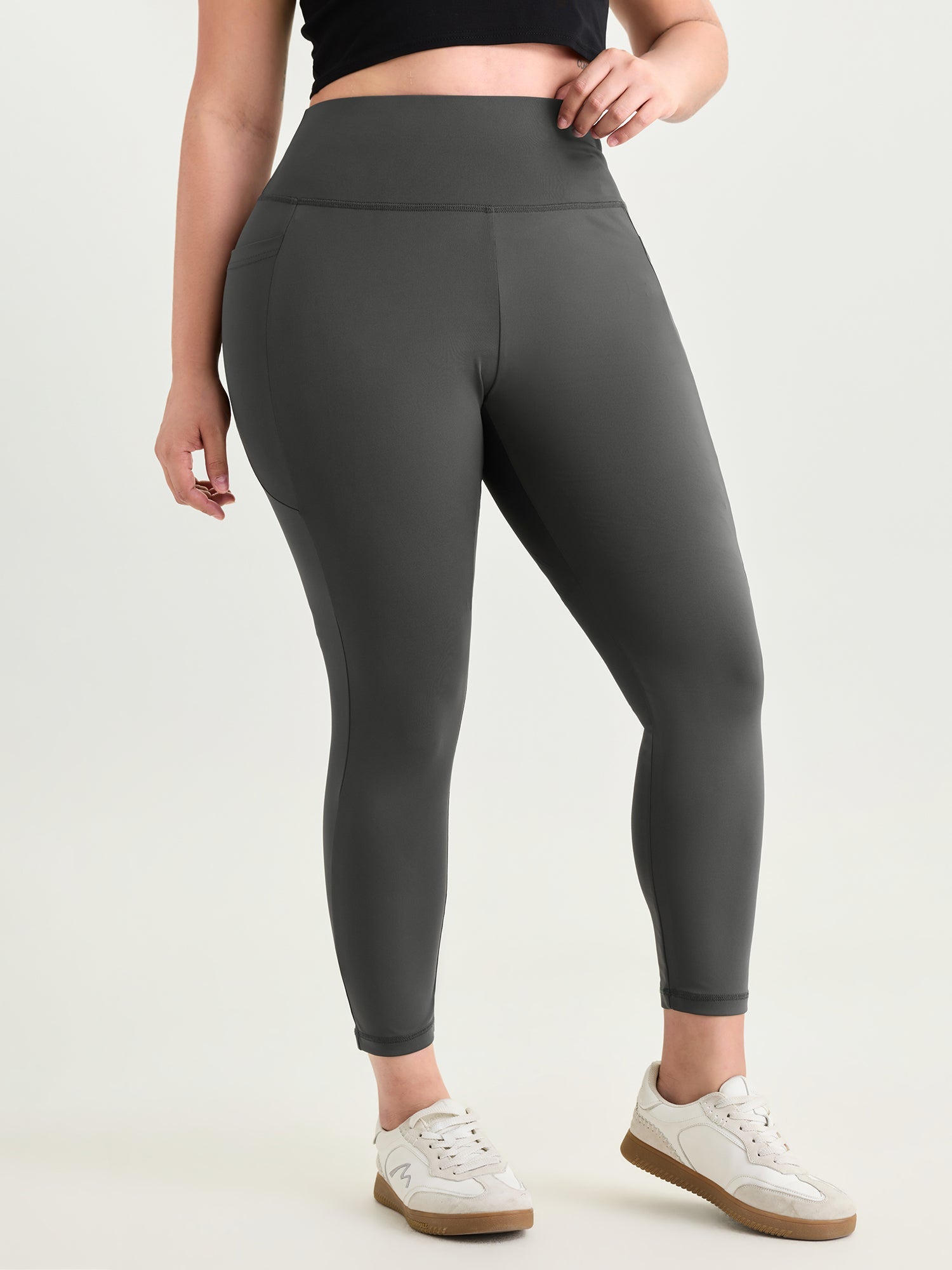 Stretchy Wide Waistband Pocket Leggings