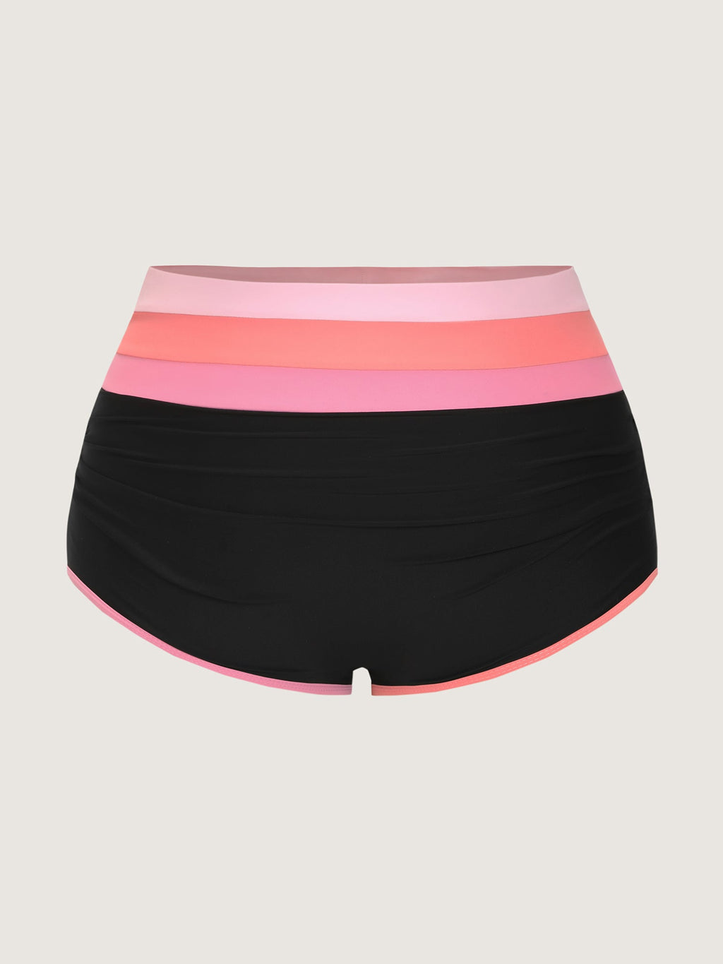 Color Contrast Stretchy Skinny-Fit Swim Bottoms