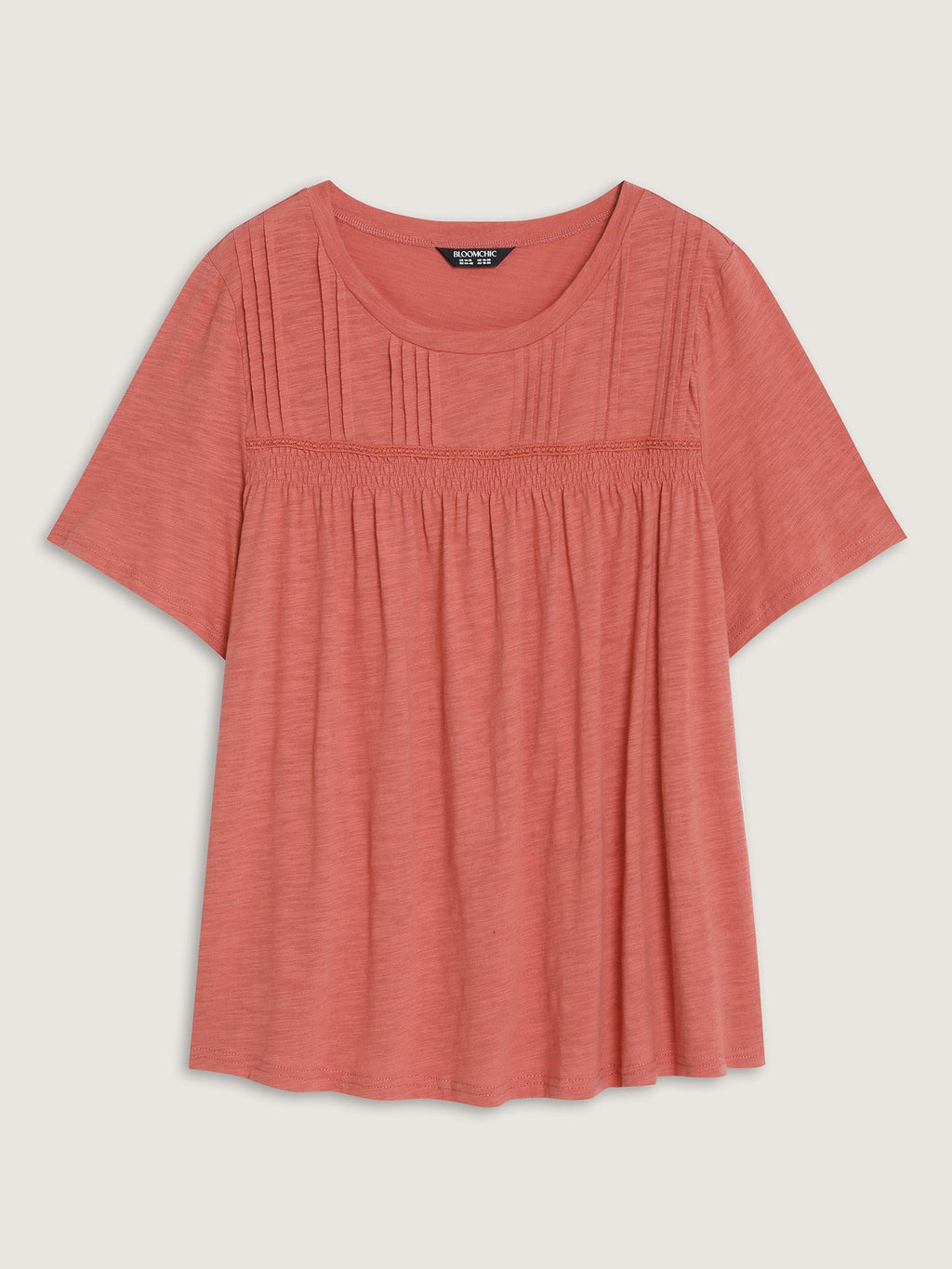 Cotton Stretchy Lace Trim Flowy T-Shirt