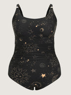 Sarong Set Star Print One-Piece Swimsuit