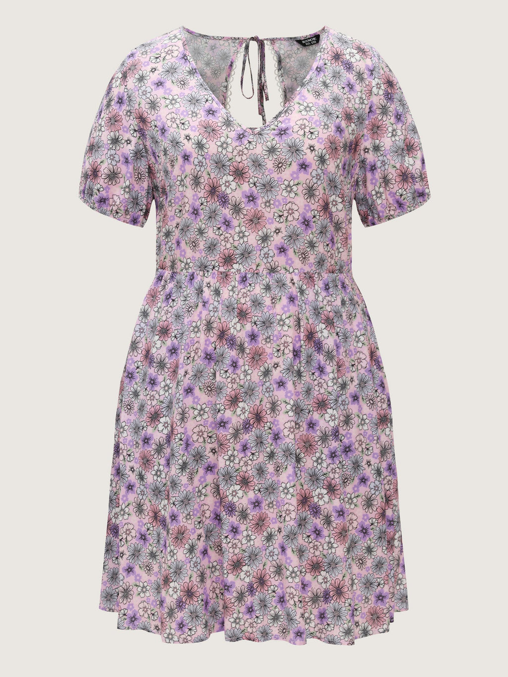 Supersoft Delicate Floral Lace Trim Mini Dress