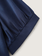 Cinched-Waist Pleated Collar Blouse