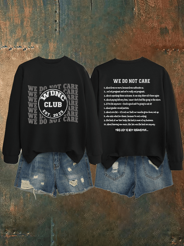 Women's  Retro Funny Proud Member Of Club We Do Not Care Menopause Perimenopause Print   Sweatshirt