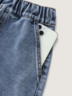 Everyday Stretchy Straight-Leg Denim Shorts