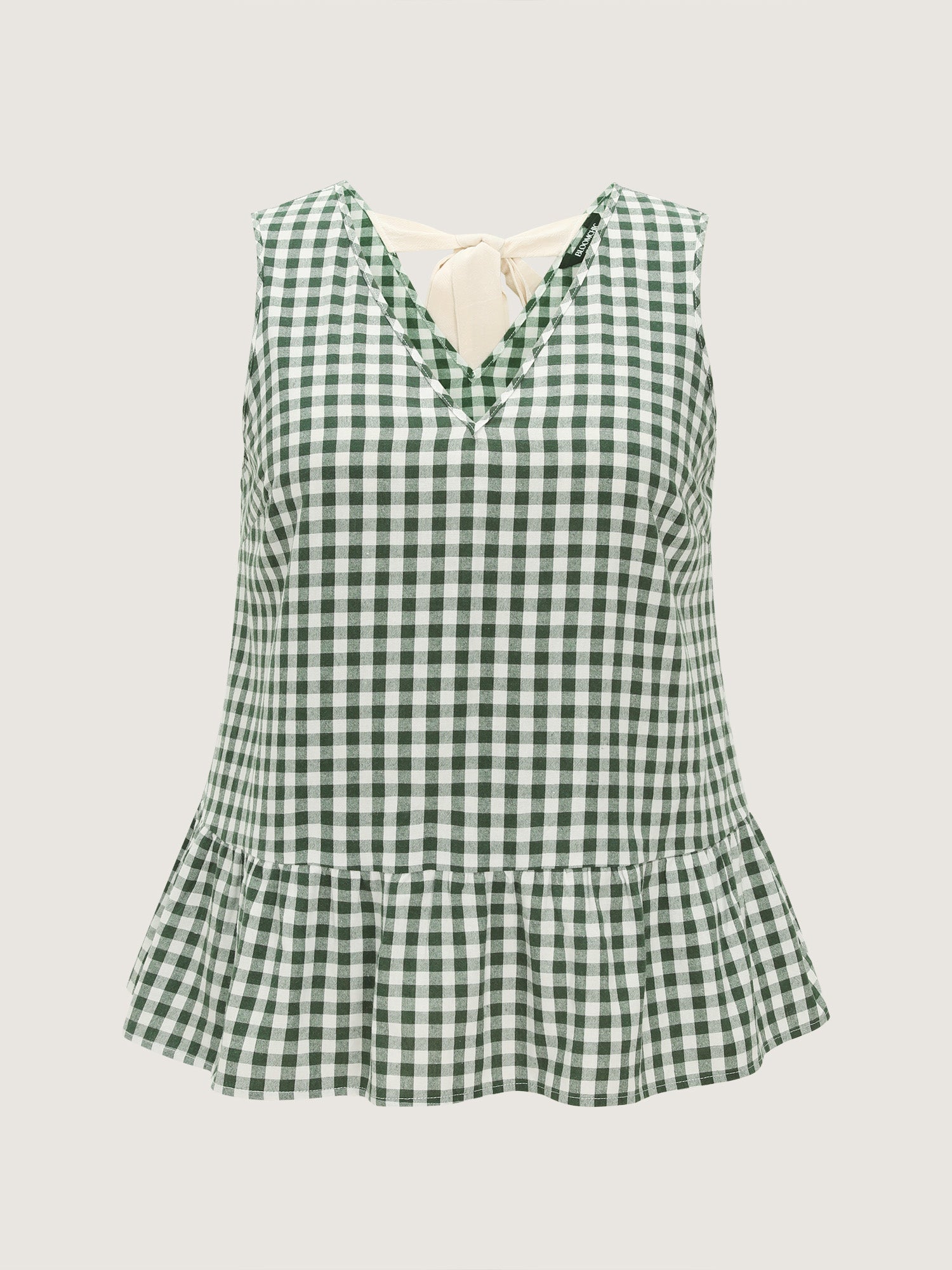 Supersoft Check Print Open Back Blouse