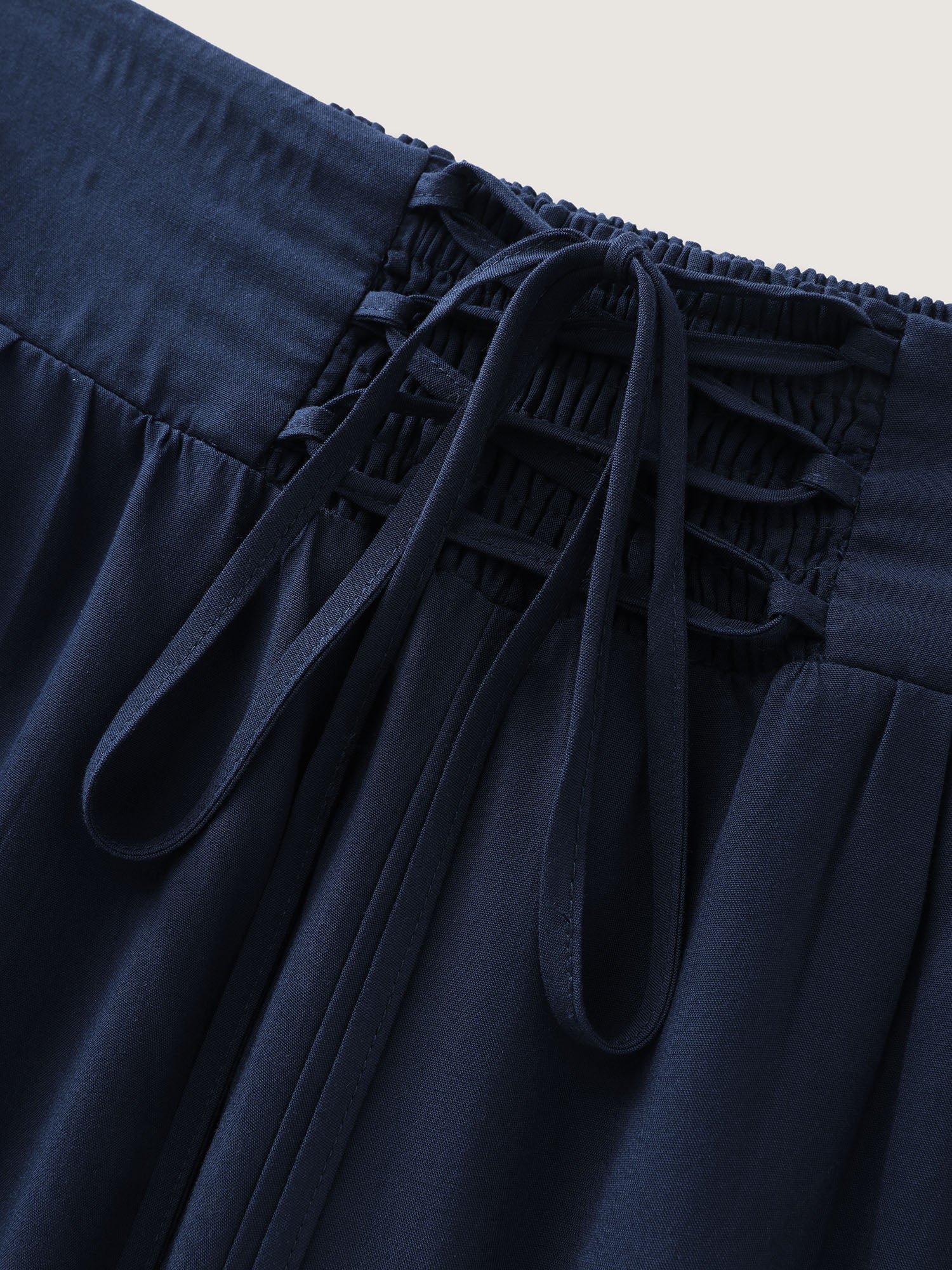Wide Cross-Tie Waistband Pants